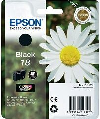 Epson tinta 18 negro 175 paginas aproximadamente