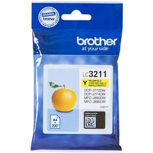 Brother tinta LC3211Y amarillo 200 paginas aprox.