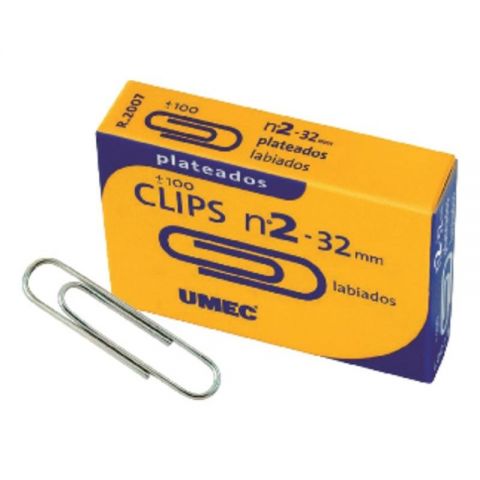 Umec Clip plateado nº2 32mm 100und