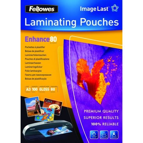 Fellowes 100 laminas Plastificar A3  80 micras