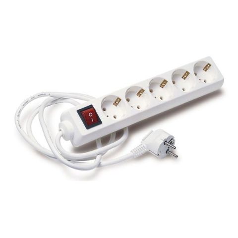 Cromad Regleta 5 enchufes blanco interruptor