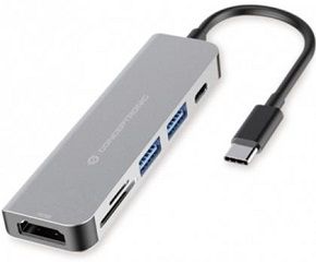 Conceptronic Adaptador Usb-c macho a Multipuertos