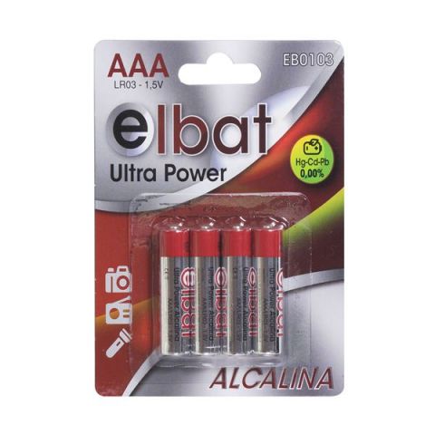 Elbat Pack 4 Pilas Alcalinas LR03 AAA 1,5V