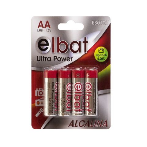 Elbat Pack 4 Pilas Alcalinas LR06 AA 1,5V