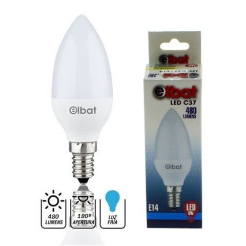Elbat Bombilla Led C37 6W E14 480 lumen Fria