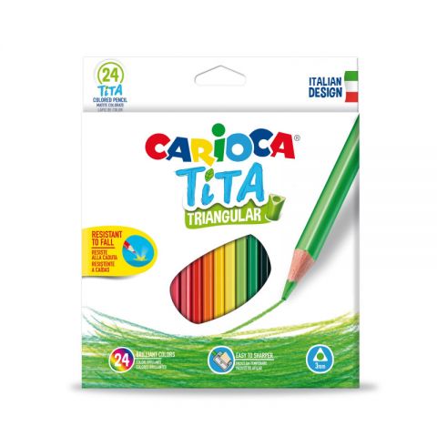 Carioca Lápices resina Triangular tita 24 colores 
