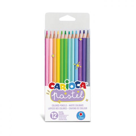 Carioca Lápices madera hexagonal Pastel 12 colores