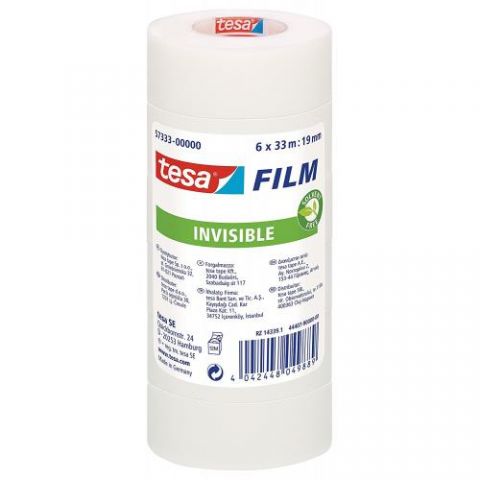 Tesa cinta Adhesiva 33x19mm Invisible 6 unidades