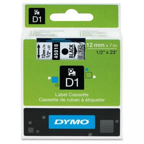 Dymo Cinta rotular D1 45010 12mmx7mts Negro Trans