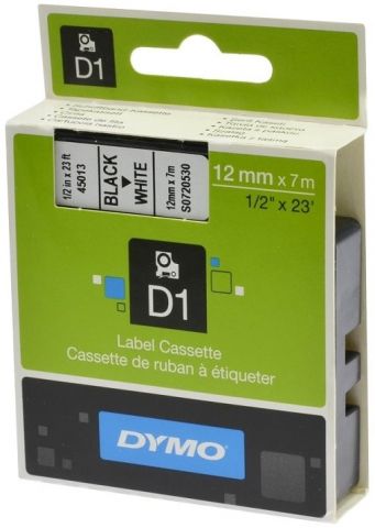 Dymo Cinta rotular D1 45013 12mmx7mts Negro Blanco