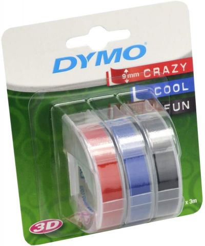 Dymo Cinta rotular 3D 84775 9mmx2m Negro Azul Rojo