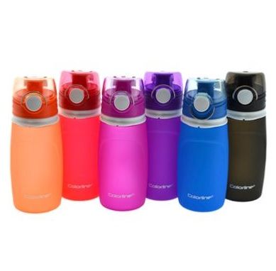 OfficeBox Botella plegable Silicona Rosa