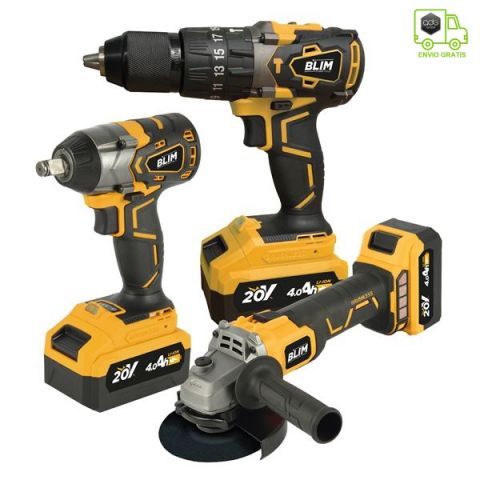 Blim Pack Taladro + Radial + LLave 20V Batería