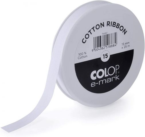 Colop Cinta 15mm x 25 Metros 100% Algodon Blanco