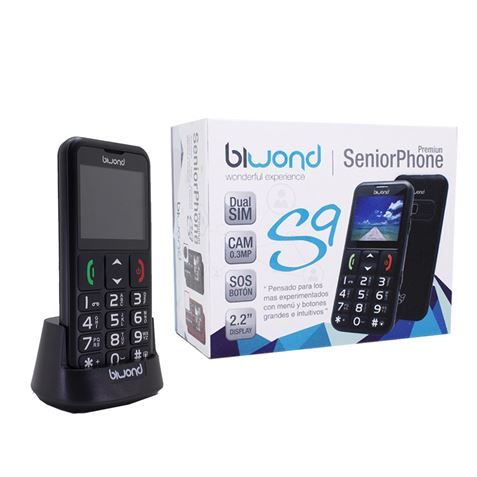 Biwond teléfono Móvil Senior S9 Negro + Base Carga