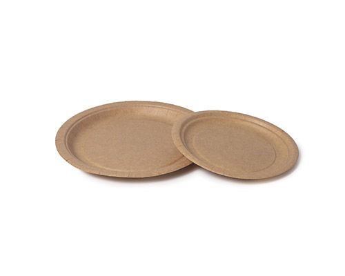 50 Platos Semihondo Kraft 22cm Compostable