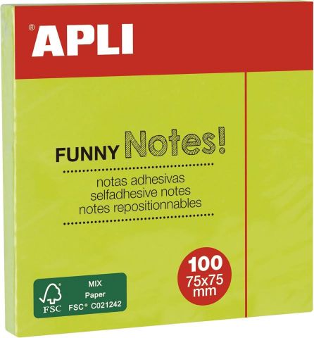 Apli 100 Notas Adhesivas 75x75 Verde