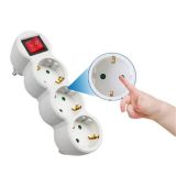 Elbat Regleta 3 enchufes blanco interruptor