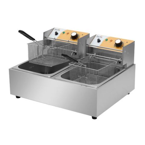 Chef Pro Freidora Electrica Pro Doble 9+9Lt 2x2500