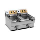 Chef Pro Freidora Electrica Pro Doble 2x10L 2x3000