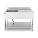Chef Pro Fregadero Industrial Cubeta Izq y Estante