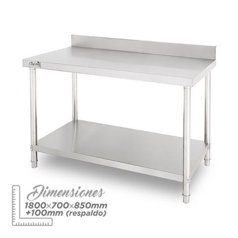 Chef Pro Mesa de Trabajo Acero Inox 180x70x85 + R
