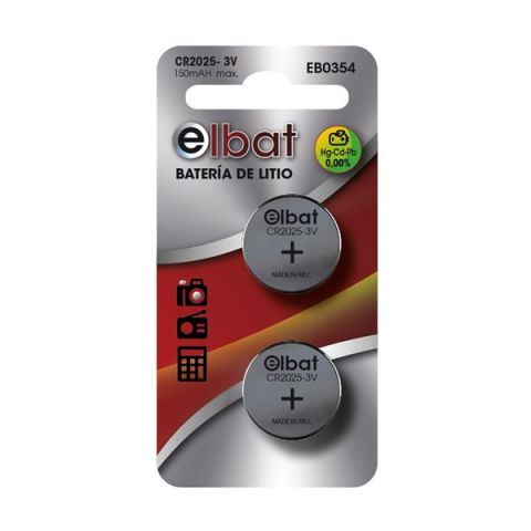 Elbat Pila Litio CR2032 3V Pack 2 Unidades